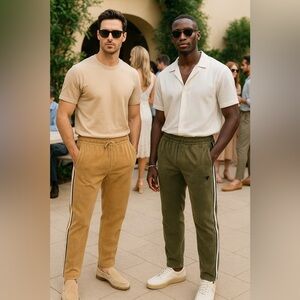 Guess: 2 Corduroy Casual Elastic Waist Straight Loose Trousers